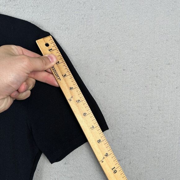 Worldly Things Styltricot‎ Knit Top Women’s 6 Navy Blue Short Sleeve Scoop Neck - Picture 8 of 16